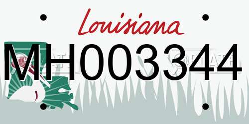 MH003344 Louisiana License Plate