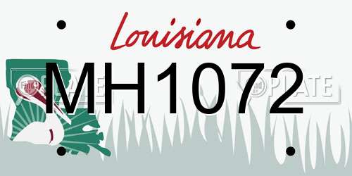 MH1072 Louisiana License Plate