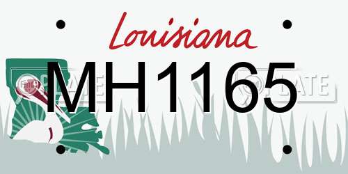 MH1165 Louisiana License Plate
