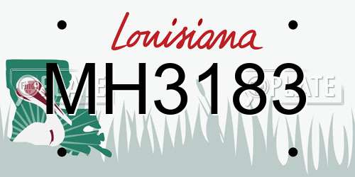 MH3183 Louisiana License Plate
