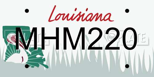 MHM220 Louisiana License Plate