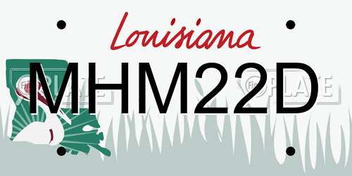 MHM22D Louisiana License Plate