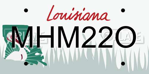 MHM22O Louisiana License Plate