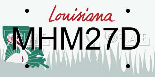 MHM27D Louisiana License Plate