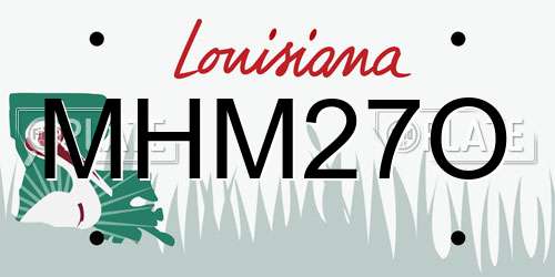 MHM27O Louisiana License Plate