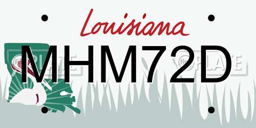 MHM72D Louisiana License Plate
