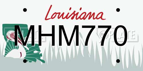 MHM770 Louisiana License Plate