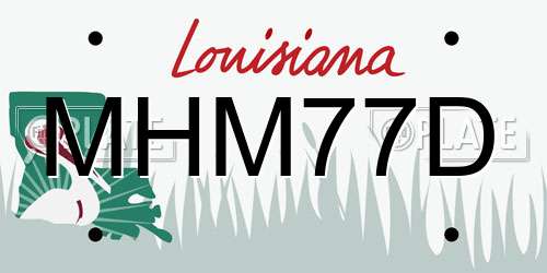 MHM77D Louisiana License Plate