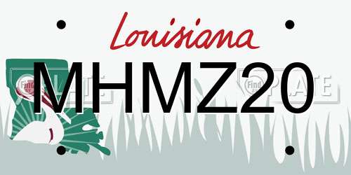 MHMZ20 Louisiana License Plate
