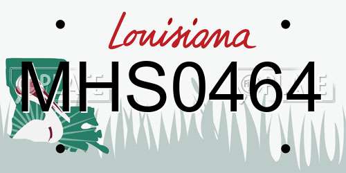 MHS0464 Louisiana License Plate