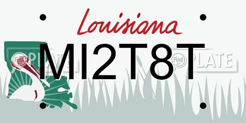 MI2T8T Louisiana License Plate