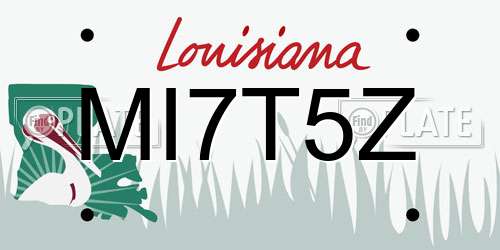 MI7T5Z Louisiana License Plate