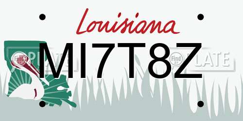 MI7T8Z Louisiana License Plate