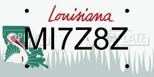 MI7Z8Z Louisiana License Plate