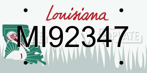 MI92347 Louisiana License Plate