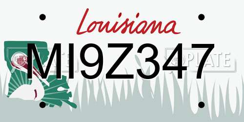 MI9Z347 Louisiana License Plate