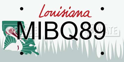 MIBQ89 Louisiana License Plate