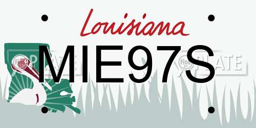 MIE97S Louisiana License Plate