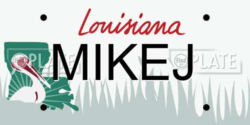 MIKEJ Louisiana License Plate