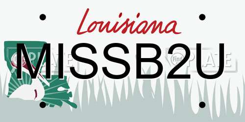 MISSB2U Louisiana License Plate