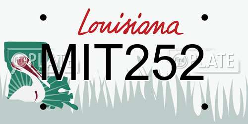 MIT252 Louisiana License Plate