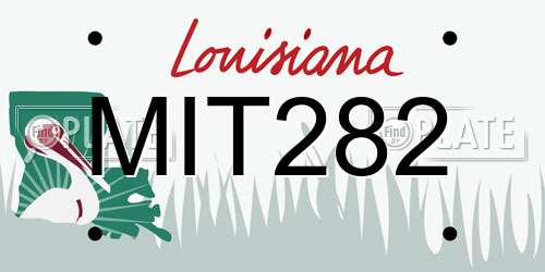 MIT282 Louisiana License Plate