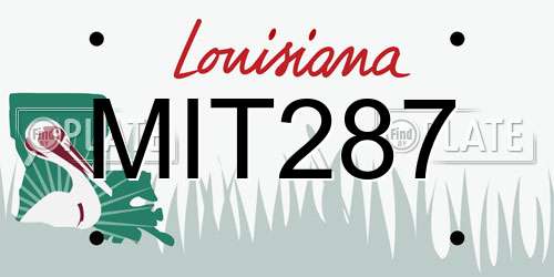 MIT287 Louisiana License Plate