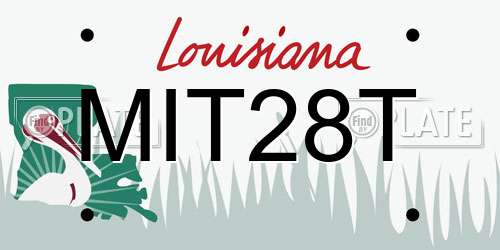 MIT28T Louisiana License Plate