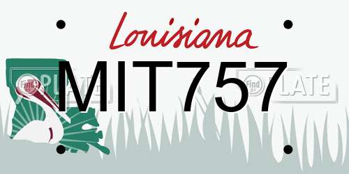 MIT757 Louisiana License Plate