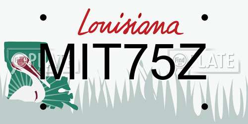 MIT75Z Louisiana License Plate