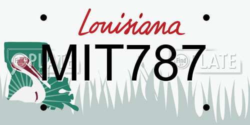 MIT787 Louisiana License Plate