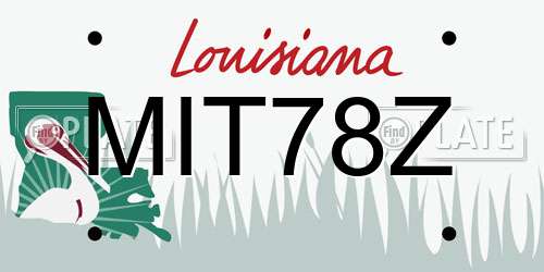 MIT78Z Louisiana License Plate