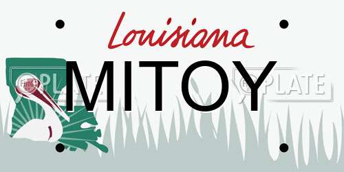 MITOY Louisiana License Plate