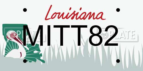 MITT82 Louisiana License Plate