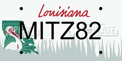 MITZ82 Louisiana License Plate