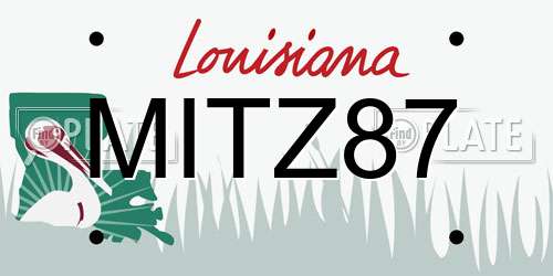 MITZ87 Louisiana License Plate