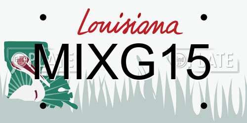 MIXG15 Louisiana License Plate