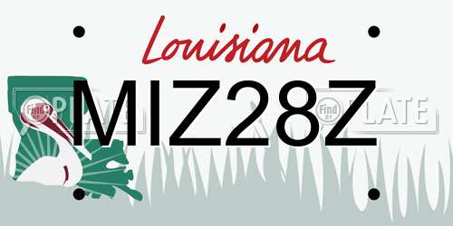 MIZ28Z Louisiana License Plate