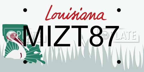 MIZT87 Louisiana License Plate