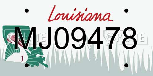 MJ09478 Louisiana License Plate