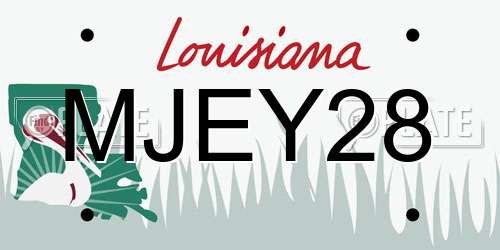 MJEY28 Louisiana License Plate