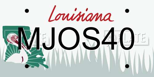 MJOS40 Louisiana License Plate