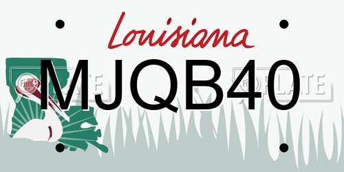 MJQB40 Louisiana License Plate