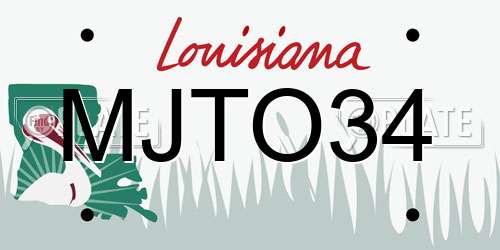 MJTO34 Louisiana License Plate