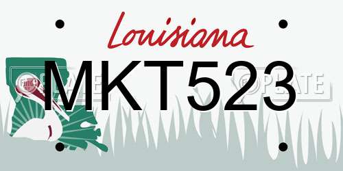 MKT523 Louisiana License Plate