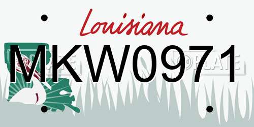 MKW0971 Louisiana License Plate