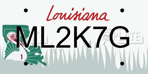 ML2K7G Louisiana License Plate