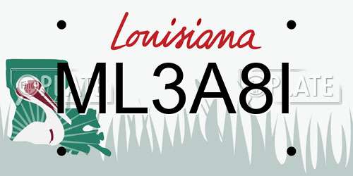 ML3A8I Louisiana License Plate