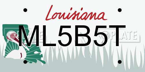 ML5B5T Louisiana License Plate