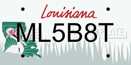 ML5B8T Louisiana License Plate
